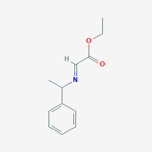 molecular formula C12H15NO2 B8578948 Ethyl D-(alpha-Methylbenzylimino)acetate 