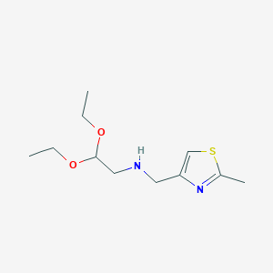 molecular formula C11H20N2O2S B8578975 N-(2,2-diethoxyethyl)-N-[(2-methyl-1,3-thiazol-4-yl)methyl]amine 