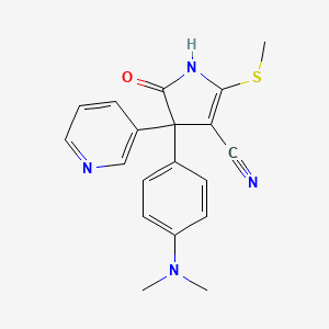 1H-Pyrrole-3-carbonitrile, 4,5-dihydro-4-(4-(dimethylamino)phenyl)-2-(methylthio)-5-oxo-4-(3-pyridinyl)-