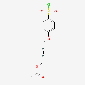 molecular formula C12H11ClO5S B8579346 4-[4-(Chlorosulfonyl)phenoxy]-2-butynyl acetate CAS No. 870637-61-9