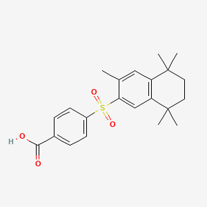 molecular formula C22H26O4S B8579350 4-((5,6,7,8-Tetrahydro-3,5,5,8,8-pentamethyl-2-naphthyl)sulfonyl)benzoic acid CAS No. 179762-66-4