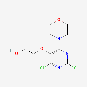molecular formula C10H13Cl2N3O3 B8579378 2-(2,4-Dichloro-6-morpholin-4-yl-pyrimidin-5-yloxy)-ethanol 