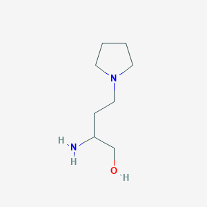 molecular formula C8H18N2O B8579413 2-Amino-4-pyrrolidin-1-ylbutan-1-ol 