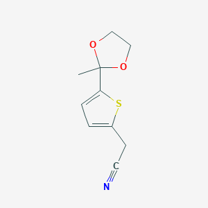 molecular formula C10H11NO2S B8579458 [5-(2-Methyl-[1,3]dioxolan-2-yl)-thiophen-2-yl]-acetonitrile 