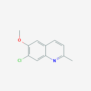 molecular formula C11H10ClNO B8579480 7-Chloro-6-methoxy-2-methylquinoline 