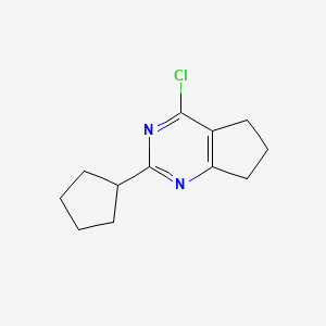 molecular formula C12H15ClN2 B8579501 4-chloro-2-cyclopentyl-6,7-dihydro-5H-cyclopentapyrimidine 