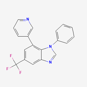 molecular formula C19H12F3N3 B8579525 1-Phenyl-7-(3-pyridyl)-5-trifluoromethylbenzimidazole CAS No. 159725-99-2