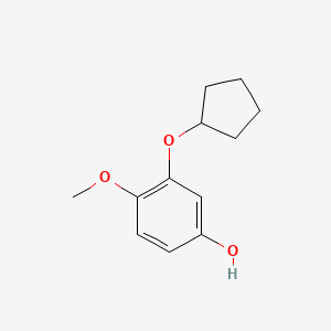 molecular formula C12H16O3 B8579542 3-Cyclopentyloxy-4-methoxyphenol 