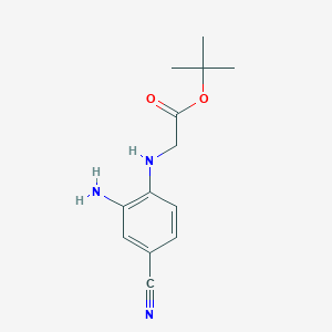 molecular formula C13H17N3O2 B8579544 N-(2-Amino-4-cyanophenyl)glycine tert-butyl ester 