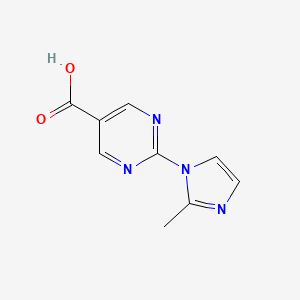 molecular formula C9H8N4O2 B8579618 2-(2-Methyl-1H-imidazol-1-yl)pyrimidine-5-carboxylic acid 
