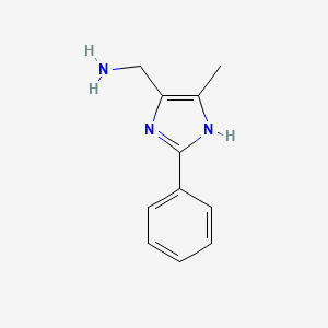 molecular formula C11H13N3 B8579639 C-(5-methyl-2-phenyl-1H-imidazol-4-yl)-methylamine 