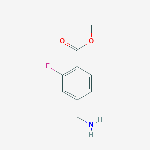 molecular formula C9H10FNO2 B8579670 Methyl 4-(aminomethyl)-2-fluorobenzoate 