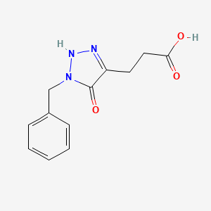 molecular formula C12H13N3O3 B8579744 3-(1-Benzyl-5-oxo-2,5-dihydro-1H-1,2,3-triazol-4-yl)propanoic acid CAS No. 61336-28-5
