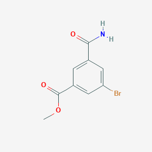 molecular formula C9H8BrNO3 B8579860 Benzoic acid, 3-(aminocarbonyl)-5-bromo-, methyl ester 