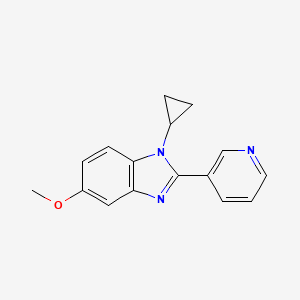 molecular formula C16H15N3O B8580020 1-cyclopropyl-5-methoxy-2-(pyridin-3-yl)-1H-benzimidazole 