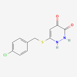 molecular formula C11H9ClN2O2S B8580052 6-(4-chlorobenzylthio)-4-hydroxypyridazin-3(2H)-one 