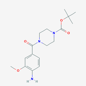 molecular formula C17H25N3O4 B8580099 Tert-butyl 4-(4-amino-3-methoxybenzoyl)piperazine-1-carboxylate 