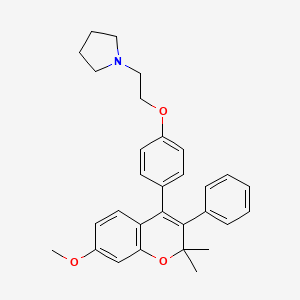 Pyrrolidine, 1-(2-(4-(2,2-dimethyl-7-methoxy-3-phenyl-2H-1-benzopyran-4-yl)phenoxy)ethyl)-