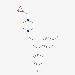 molecular formula C23H28F2N2O B8580469 1-[4,4-Bis(4-fluorophenyl)butyl]-4-[(oxiran-2-yl)methyl]piperazine CAS No. 143759-57-3