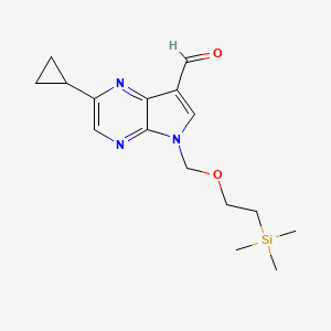 2-Cyclopropyl-5-((2-(trimethylsilyl)ethoxy)methyl)-5H-pyrrolo[2,3-b]pyrazine-7-carbaldehyde