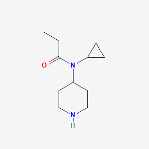 molecular formula C11H20N2O B8580601 N-cyclopropyl-N-piperidin-4-ylpropanamide 
