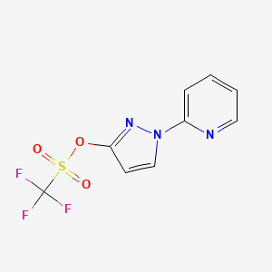 molecular formula C9H6F3N3O3S B8580879 1-pyridin-2-yl-1H-pyrazol-3-yl trifluoromethanesulfonate CAS No. 546142-01-2
