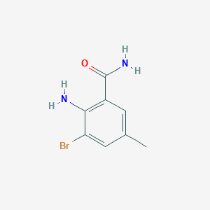 molecular formula C8H9BrN2O B8581455 2-Amino-3-bromo-5-methylbenzamide 