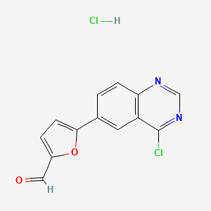 molecular formula C13H8Cl2N2O2 B8581504 5-(4-chloro-6-quinazoliny)-2-Furancarboxaldehyde,hydrochloride 