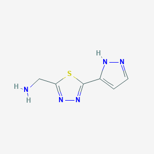 1-[5-(1H-pyrazol-5-yl)-1,3,4-thiadiazol-2-yl]methanamine