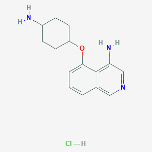 molecular formula C15H20ClN3O B8581748 Trans-4-[(4-amino-5-isoquinolyl)oxy]cyclohexylamine hydrochloride CAS No. 651308-24-6