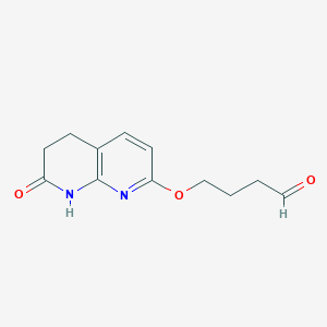 molecular formula C12H14N2O3 B8581772 4-((7-Oxo-5,6,7,8-tetrahydro-1,8-naphthyridin-2-yl)oxy)butanal 