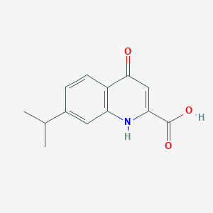 molecular formula C13H13NO3 B8582126 7-Isopropyl-1,4-dihydro-4-oxoquinoline-2-carboxylic acid 