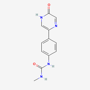 molecular formula C12H12N4O2 B8582131 N-Methyl-N'-[4-(5-oxo-4,5-dihydropyrazin-2-yl)phenyl]urea CAS No. 89541-71-9