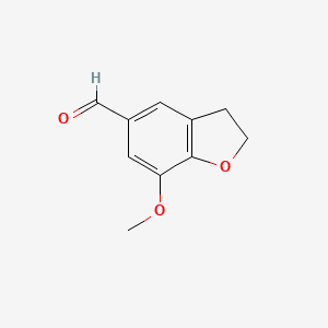 molecular formula C10H10O3 B8582135 7-Methoxy-2,3-dihydrobenzofuran-5-carbaldehyde 