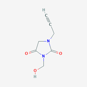 molecular formula C7H8N2O3 B8582163 2,4-Imidazolidinedione, 3-(hydroxymethyl)-1-(2-propynyl)- CAS No. 70062-42-9