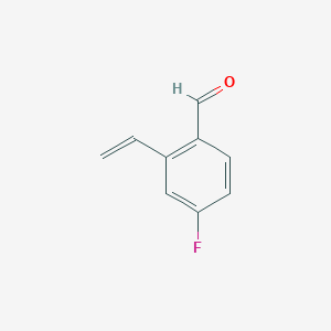 molecular formula C9H7FO B8582182 4-Fluoro-2-vinylbenzaldehyde 