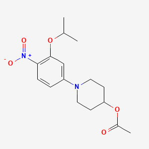 molecular formula C16H22N2O5 B8582248 1-[4-Nitro-3-(propan-2-yloxy)phenyl]piperidin-4-yl acetate 