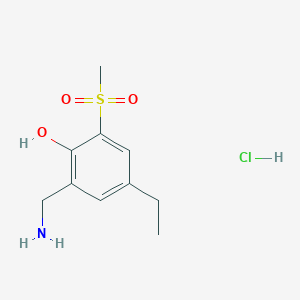 molecular formula C10H16ClNO3S B8582252 2-Aminomethyl-4-ethyl-6-methylsulfonylphenol hydrochloride CAS No. 88041-30-9