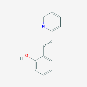 molecular formula C13H11NO B8582293 2-[2-(2-Pyridinyl)-ethenyl]-phenol 