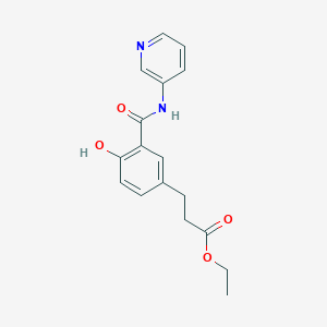 molecular formula C17H18N2O4 B8582374 ethyl 3-[4-hydroxy-3-(pyridin-3-ylcarbamoyl)phenyl]propanoate 