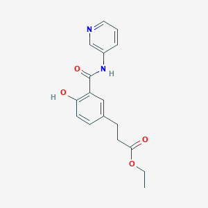 molecular formula C17H18N2O4 B8582374 Ethyl 3-{4-hydroxy-3-[(3-pyridinylamino)carbonyl]phenyl}propanoate 