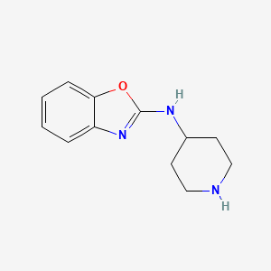 molecular formula C12H15N3O B8582392 N-(4-piperidinyl)-2-benzoxazolamine 