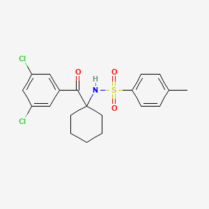 molecular formula C20H21Cl2NO3S B8582410 Benzenesulfonamide, N-[1-(3,5-dichlorobenzoyl)cyclohexyl]-4-methyl- CAS No. 644980-57-4