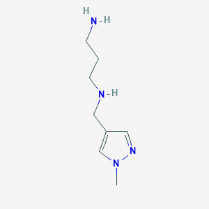 molecular formula C8H16N4 B8582532 N-(1-methyl-4-pyrazolylmethyl)trimethylenediamine 