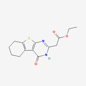molecular formula C14H16N2O3S B8582756 ethyl 2-{3-oxo-8-thia-4,6-diazatricyclo[7.4.0.0^{2,7}]trideca-1(9),2(7),5-trien-5-yl}acetate 