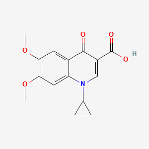 molecular formula C15H15NO5 B8583170 1-Cyclopropyl-6,7-dimethoxy-4-oxo-1,4-dihydroquinoline-3-carboxylic acid 