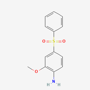 molecular formula C13H13NO3S B8583184 2-Methoxy-4-phenylsulphonylaniline 