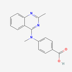 molecular formula C17H15N3O2 B8583333 Benzoic acid, 4-[methyl(2-methyl-4-quinazolinyl)amino]- CAS No. 827031-54-9
