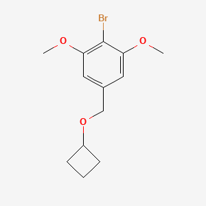 molecular formula C13H17BrO3 B8583366 2-Bromo-5-[(cyclobutyloxy)methyl]-1,3-dimethoxybenzene 