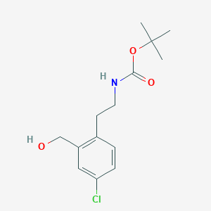 molecular formula C14H20ClNO3 B8583460 tert-butyl N-[2-[4-chloro-2-(hydroxymethyl)phenyl]ethyl]carbamate 